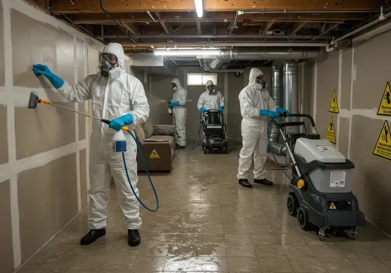 Basement Moisture Removal and Structural Drying process in Portsmouth, RI